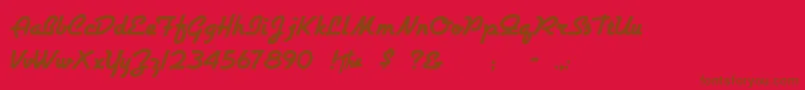 Czcionka Airstrea – brązowe czcionki na czerwonym tle
