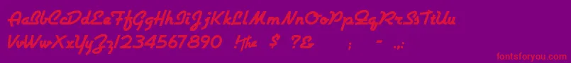 フォントAirstrea – 紫の背景に赤い文字
