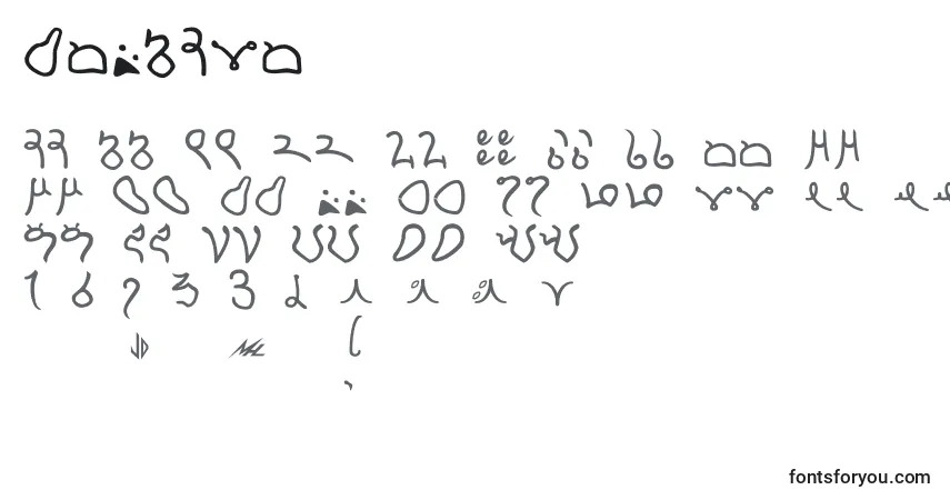 Fuente Minbari - alfabeto, números, caracteres especiales