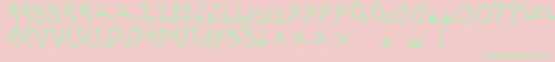 Minbari Font – Green Fonts on Pink Background