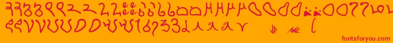 Minbari Font – Red Fonts on Orange Background