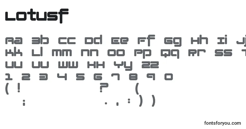 Шрифт Lotusf – алфавит, цифры, специальные символы