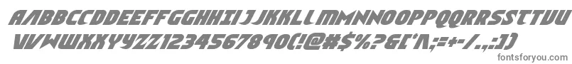 Ninjagardencondital-fontti – harmaat kirjasimet valkoisella taustalla