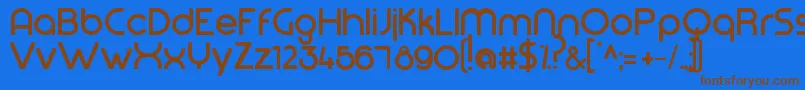 Modeg Font – Brown Fonts on Blue Background