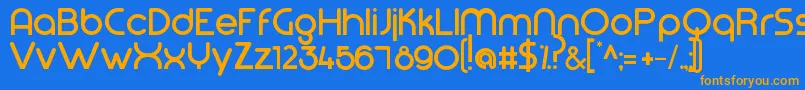 Modeg Font – Orange Fonts on Blue Background
