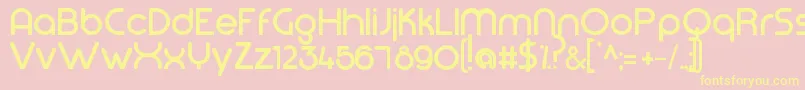 Modeg Font – Yellow Fonts on Pink Background
