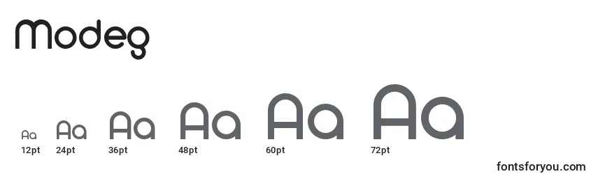 Modeg Font Sizes