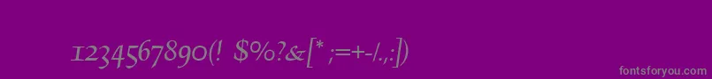 AsturiaScript Font – Gray Fonts on Purple Background