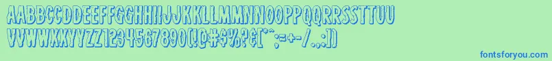 Carnivalcorpseshadow Font – Blue Fonts on Green Background