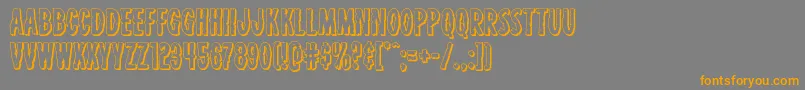 Carnivalcorpseshadow-Schriftart – Orangefarbene Schriften auf grauem Hintergrund