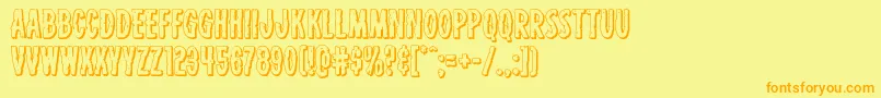 Carnivalcorpseshadow Font – Orange Fonts on Yellow Background