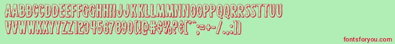 フォントCarnivalcorpseshadow – 赤い文字の緑の背景