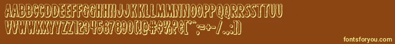 Carnivalcorpseshadow Font – Yellow Fonts on Brown Background