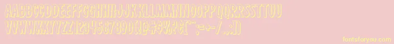 Carnivalcorpseshadow-Schriftart – Gelbe Schriften auf rosa Hintergrund