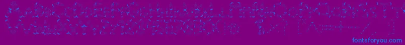 Czcionka Pinho – niebieskie czcionki na fioletowym tle
