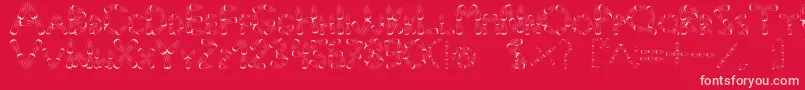 Pinho-fontti – vaaleanpunaiset fontit punaisella taustalla