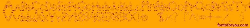 Pinho Font – Purple Fonts on Orange Background