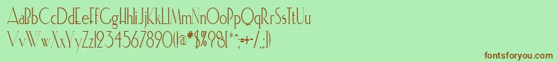 Шрифт ElisiacondensedRegular – коричневые шрифты на зелёном фоне