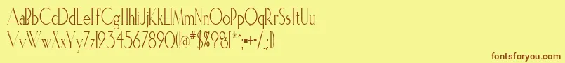 ElisiacondensedRegular-fontti – ruskeat fontit keltaisella taustalla