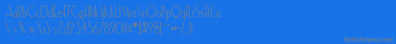 ElisiacondensedRegular-Schriftart – Graue Schriften auf blauem Hintergrund