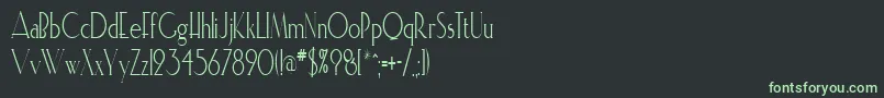 Fonte ElisiacondensedRegular – fontes verdes em um fundo preto