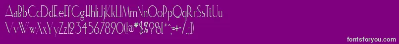 ElisiacondensedRegular Font – Green Fonts on Purple Background