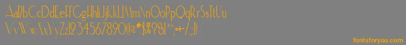ElisiacondensedRegular-Schriftart – Orangefarbene Schriften auf grauem Hintergrund