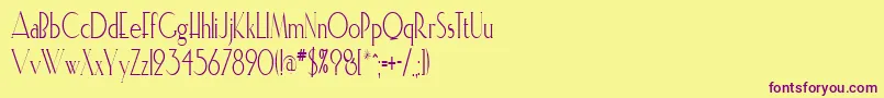 ElisiacondensedRegular-Schriftart – Violette Schriften auf gelbem Hintergrund