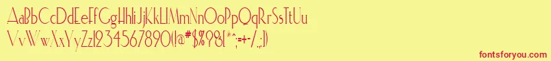 ElisiacondensedRegular Font – Red Fonts on Yellow Background