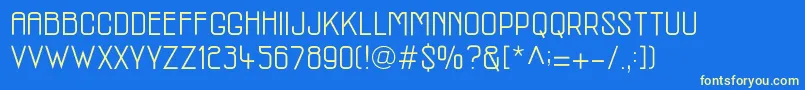 McmRegular-Schriftart – Gelbe Schriften auf blauem Hintergrund