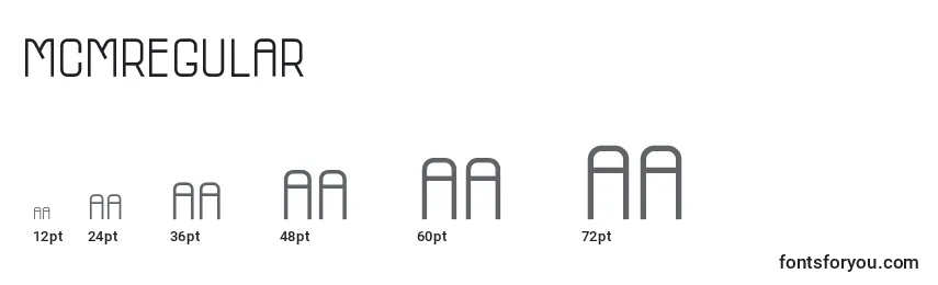 McmRegular Font Sizes