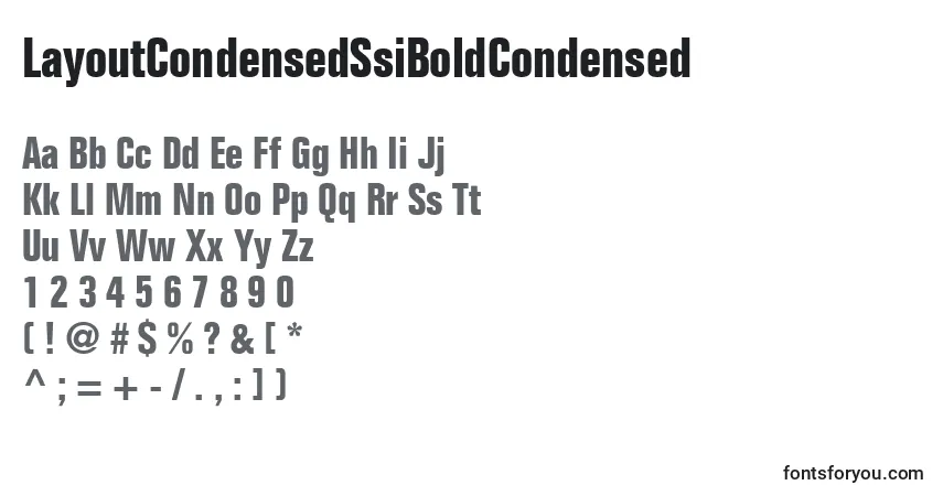 Schriftart LayoutCondensedSsiBoldCondensed – Alphabet, Zahlen, spezielle Symbole