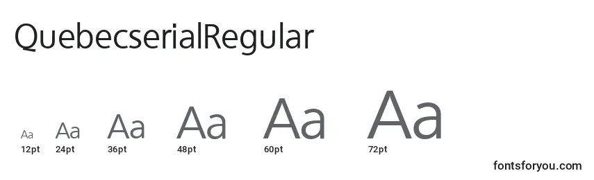 Размеры шрифта QuebecserialRegular