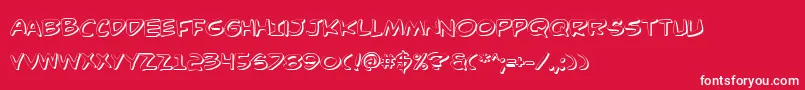 Comicv23D-Schriftart – Weiße Schriften auf rotem Hintergrund