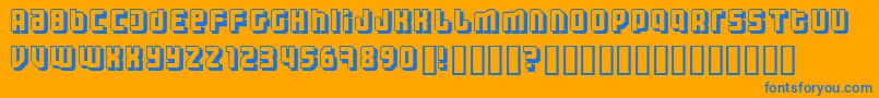 フォントThreh – オレンジの背景に青い文字