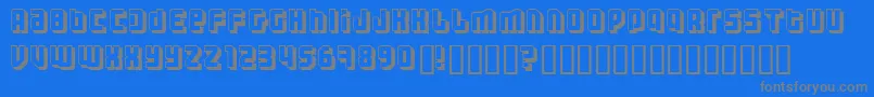 フォントThreh – 青い背景に灰色の文字