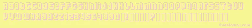 Threh Font – Pink Fonts on Yellow Background