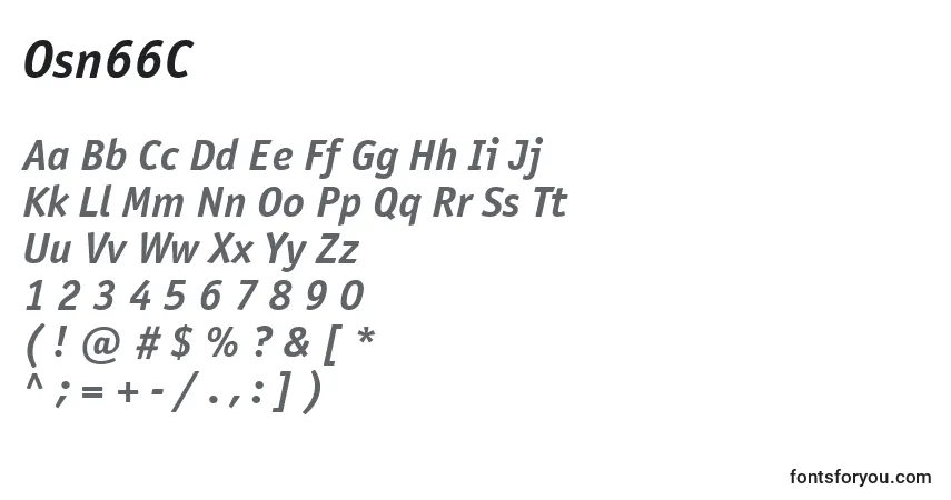Czcionka Osn66C – alfabet, cyfry, specjalne znaki