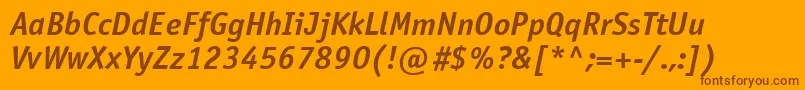 Czcionka Osn66C – brązowe czcionki na pomarańczowym tle