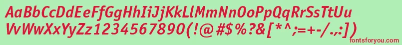 Osn66C Font – Red Fonts on Green Background