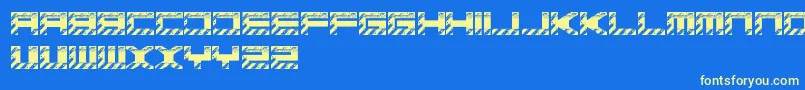 BasicaIndustrialFreePromo Font – Yellow Fonts on Blue Background