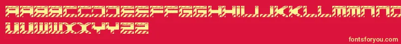 Шрифт BasicaIndustrialFreePromo – жёлтые шрифты на красном фоне