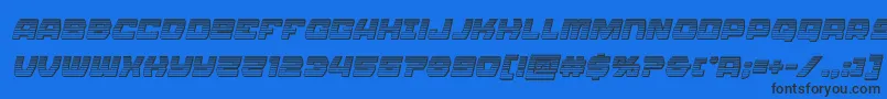 Olympiccarrierchromeital Font – Black Fonts on Blue Background