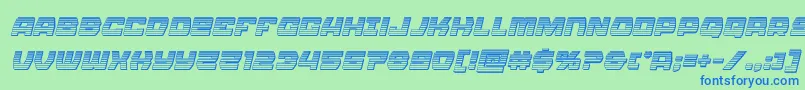 Olympiccarrierchromeital Font – Blue Fonts on Green Background