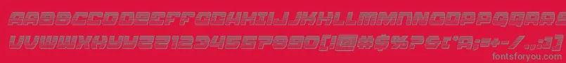 Olympiccarrierchromeital Font – Gray Fonts on Red Background