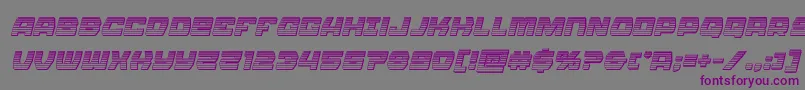 Weitere Informationen zur Olympiccarrierchromeital-Schriftart Olympiccarrierchromeital-Schriftart – Violette Schriften auf grauem Hintergrund