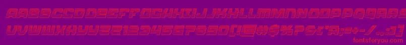 Olympiccarrierchromeital Font – Red Fonts on Purple Background