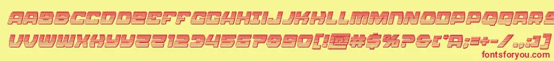 Olympiccarrierchromeital Font – Red Fonts on Yellow Background