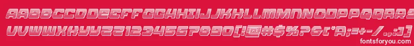Olympiccarrierchromeital-Schriftart – Weiße Schriften auf rotem Hintergrund