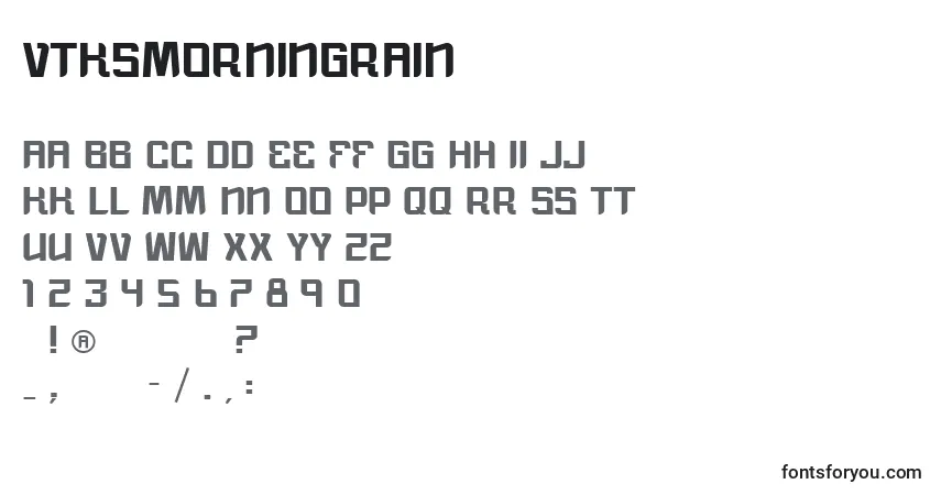 Шрифт VtksMorningRain – алфавит, цифры, специальные символы